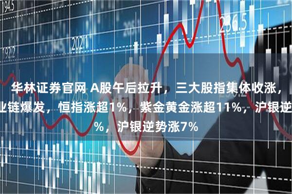 华林证券官网 A股午后拉升，三大股指集体收涨，算力产业链爆发，恒指涨超1%，紫金黄金涨超11%，沪银逆势涨7%